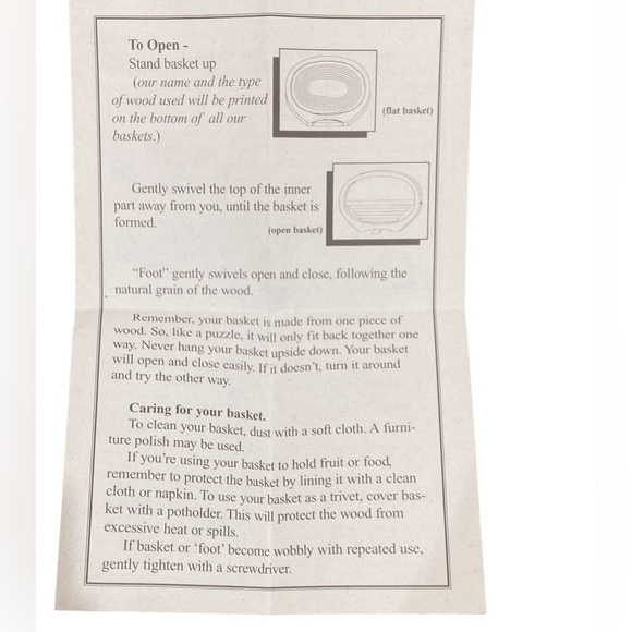 Wooden Ways oval oak wood Folding Basket handcrafted in the USA felt bottoms - Picture 9 of 12